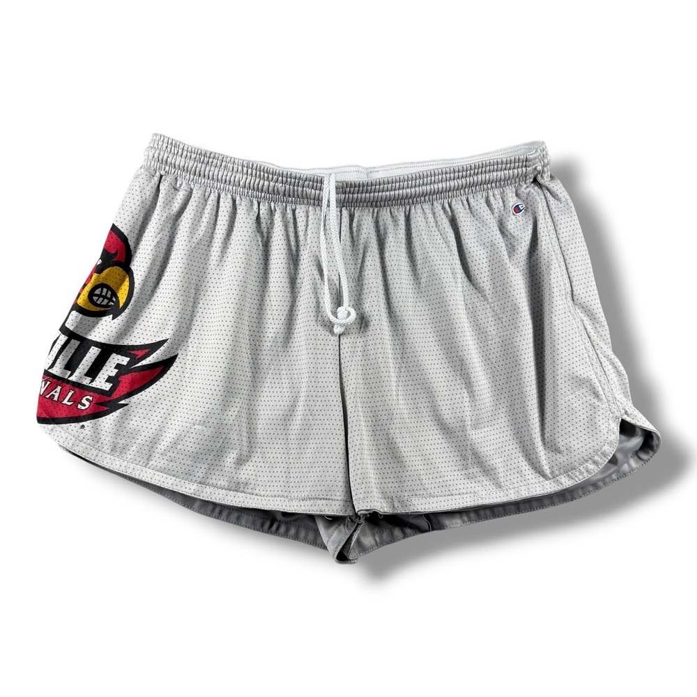 Champion Louisville Cardinals Grey Mesh Athletic Shorts Womens NCAA Basketball